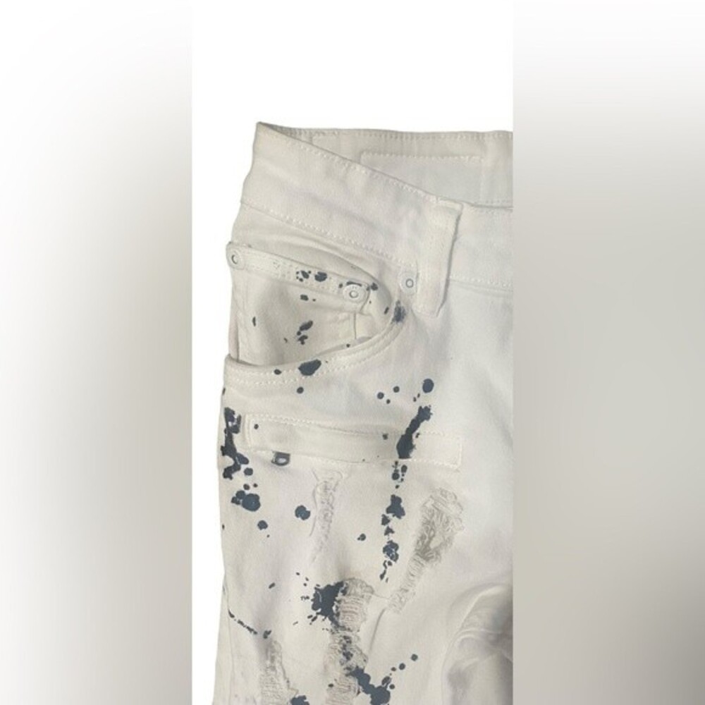 M.Society Politically Incorrect White/Black Paint Stain Skinny Jeans -size 30X30 - Picture 3 of 5